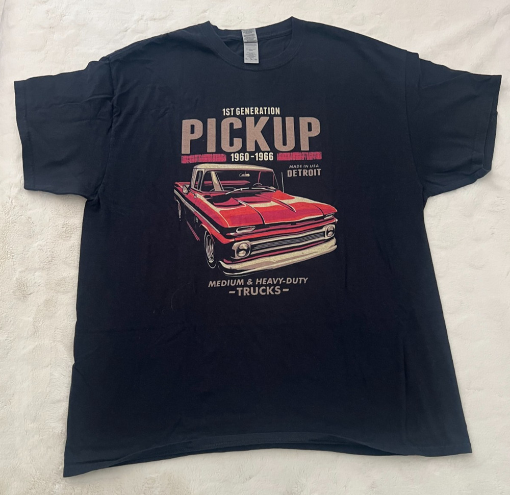 Mens XL Black 1st Generation Pickup 1960-1966 Classic Truck Graphic T Shirt